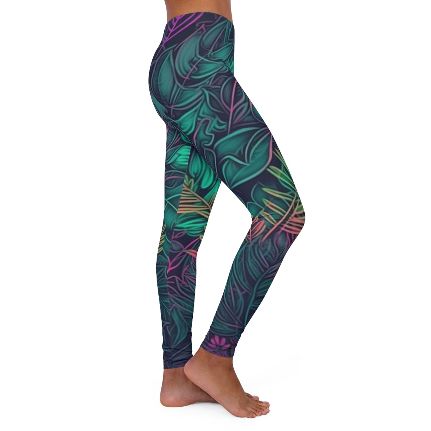 Neon Nature Trippy Women's Spandex Leggings
