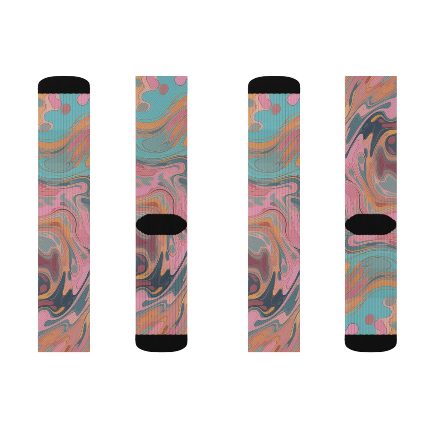 Oil Pastel Psychedelic Sublimation Socks