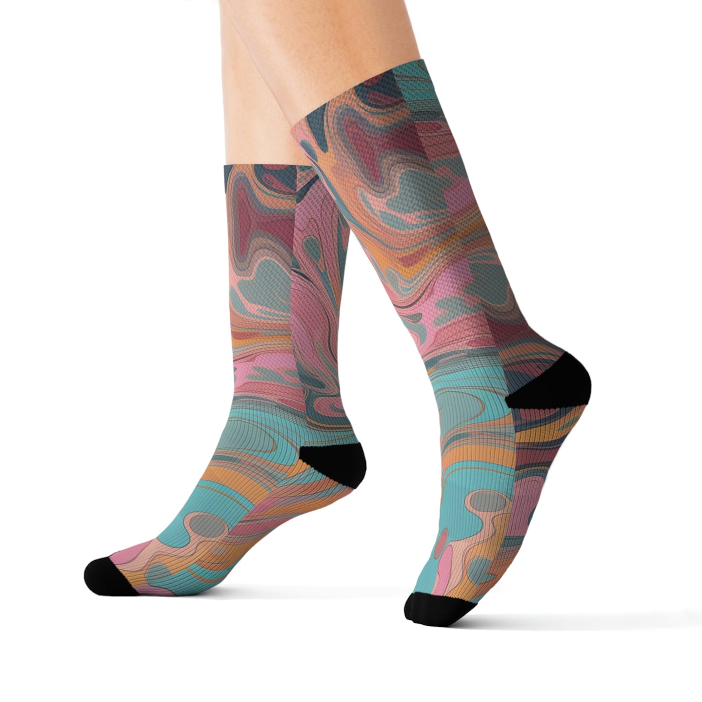 Oil Pastel Psychedelic Sublimation Socks