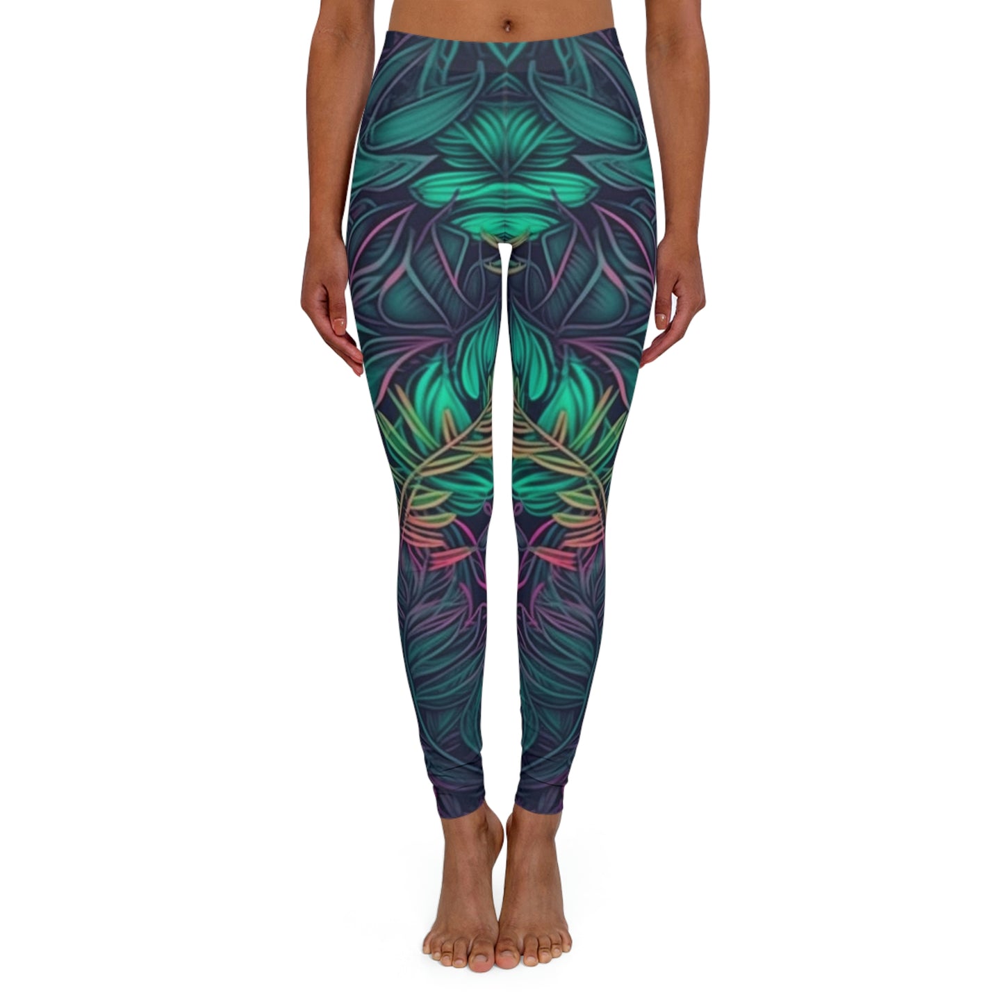 Neon Nature Trippy Women's Spandex Leggings