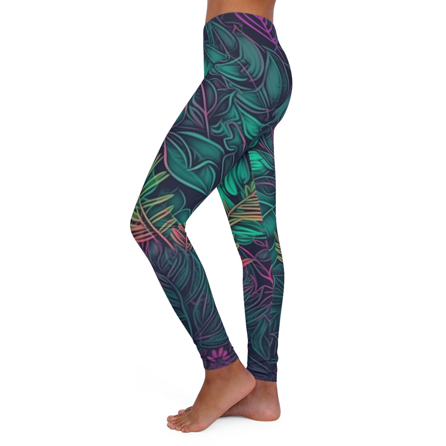 Neon Nature Trippy Women's Spandex Leggings
