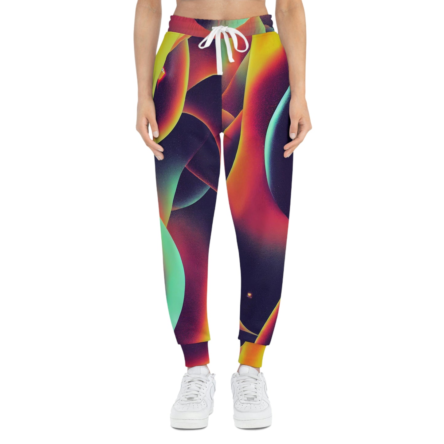 Unisex Casual Psychedelic Abstract Rainbow Bubbles Athletic Gym Festival Rave Joggers