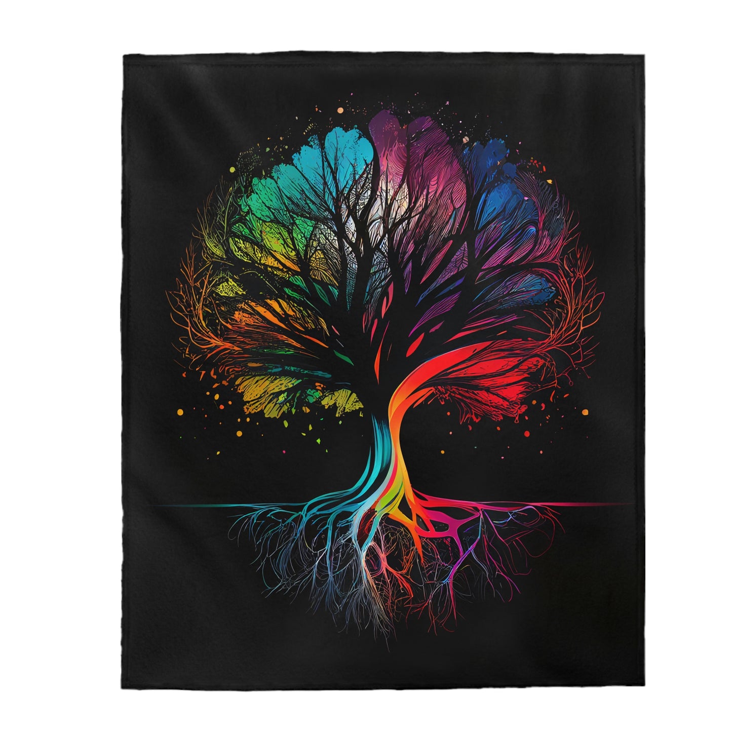 Trippy World Tree Velveteen Plush Blanket