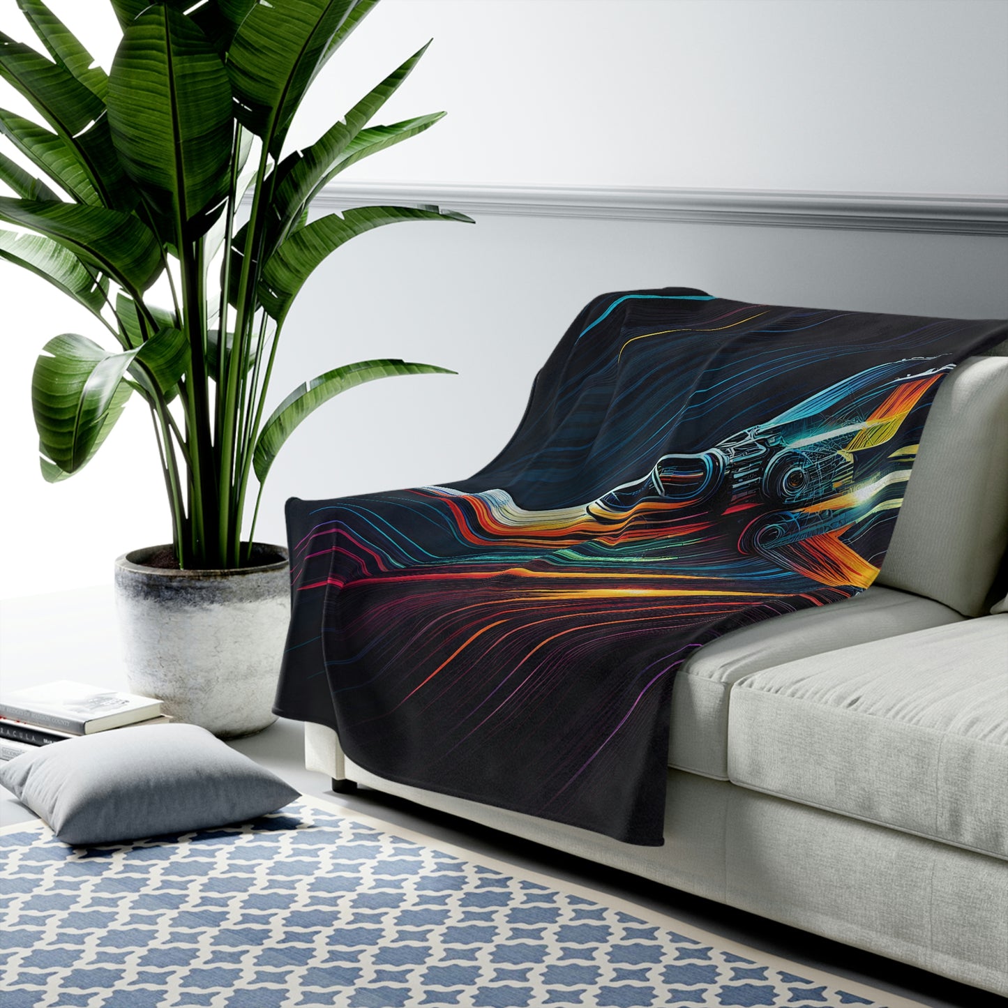 Light Fighter Spaceship Velveteen Plush Blanket