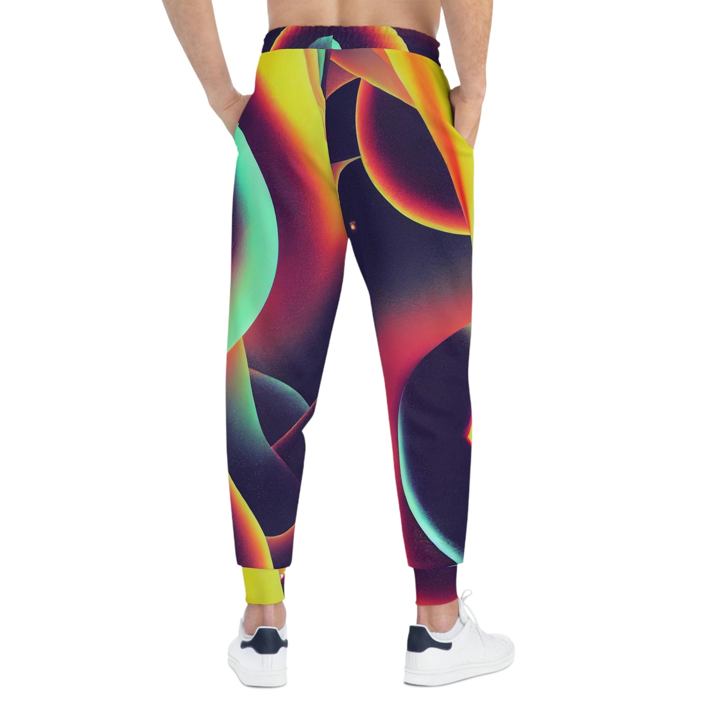 Unisex Casual Psychedelic Abstract Rainbow Bubbles Athletic Gym Festival Rave Joggers