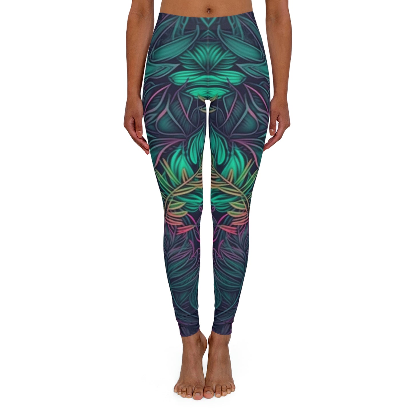 Neon Nature Trippy Women's Spandex Leggings