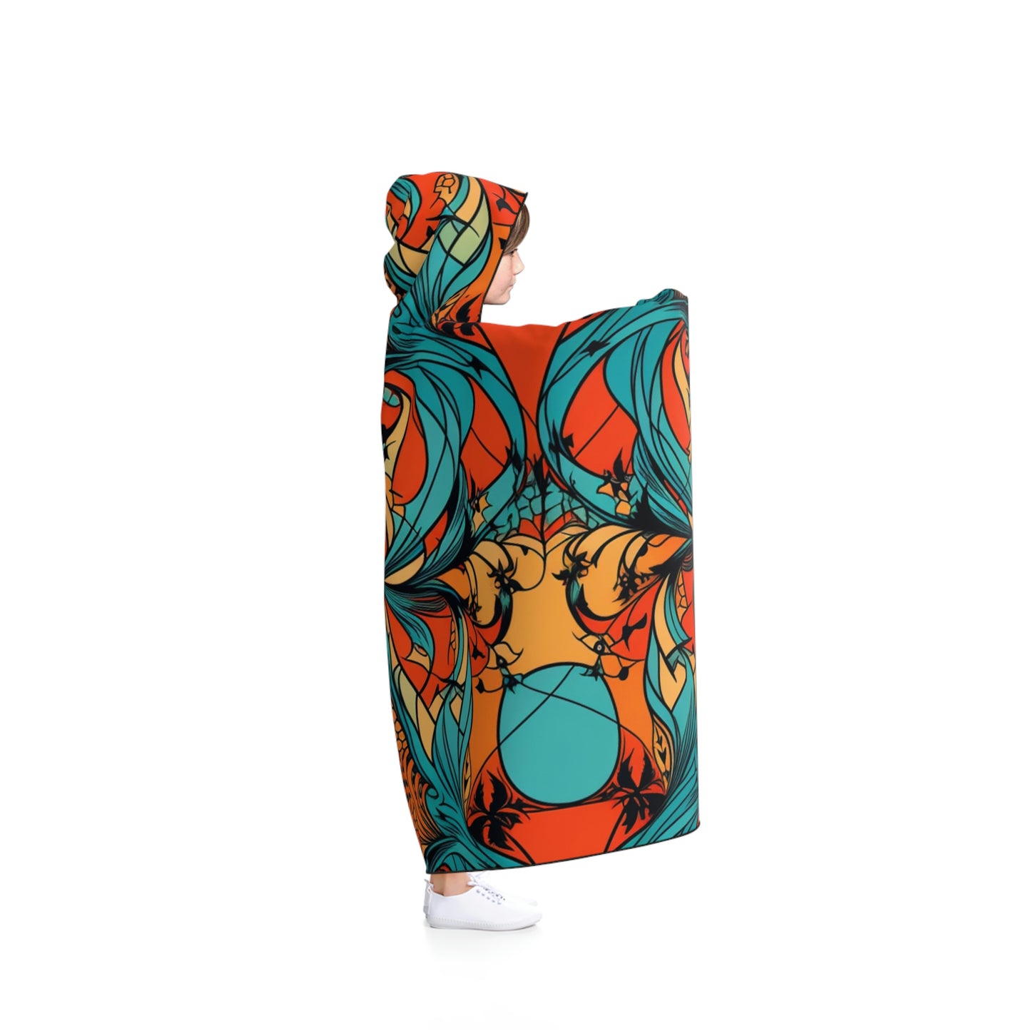 Psychedelic Art Nouveau Hooded Trip Blanket