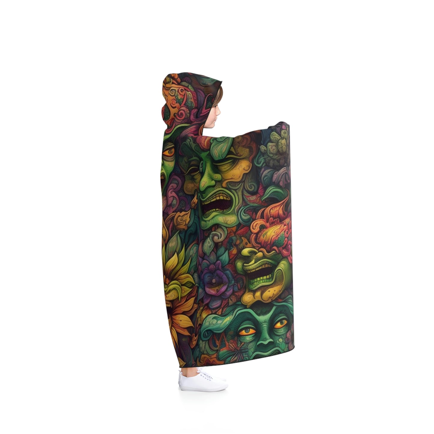 Floral Herb Messenger Monsters Hooded Trip Blanket