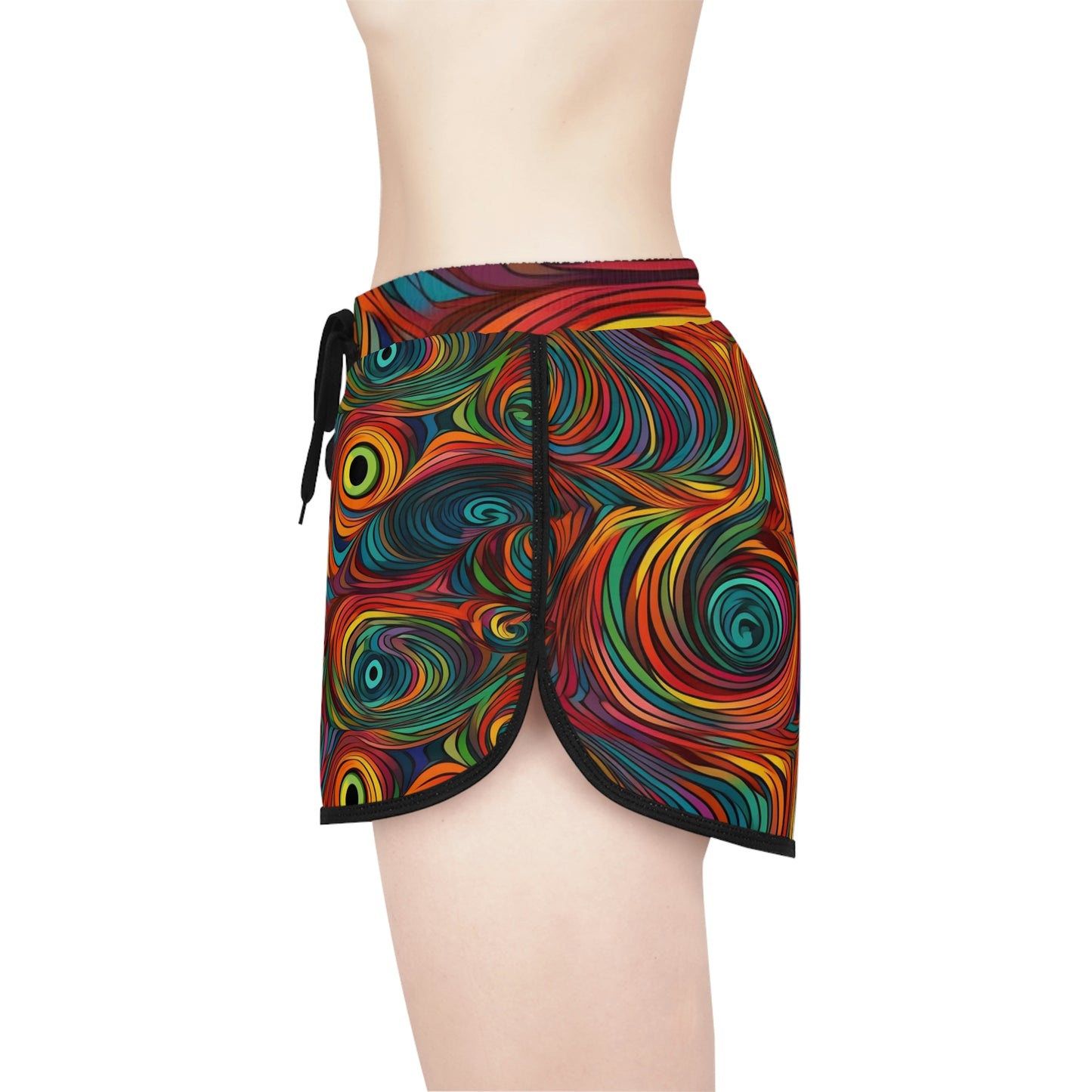 Trippy Rainbow Swirls Women's Relaxed Shorts
