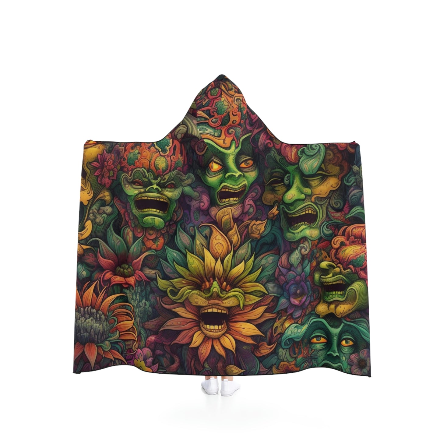 Floral Herb Messenger Monsters Hooded Trip Blanket