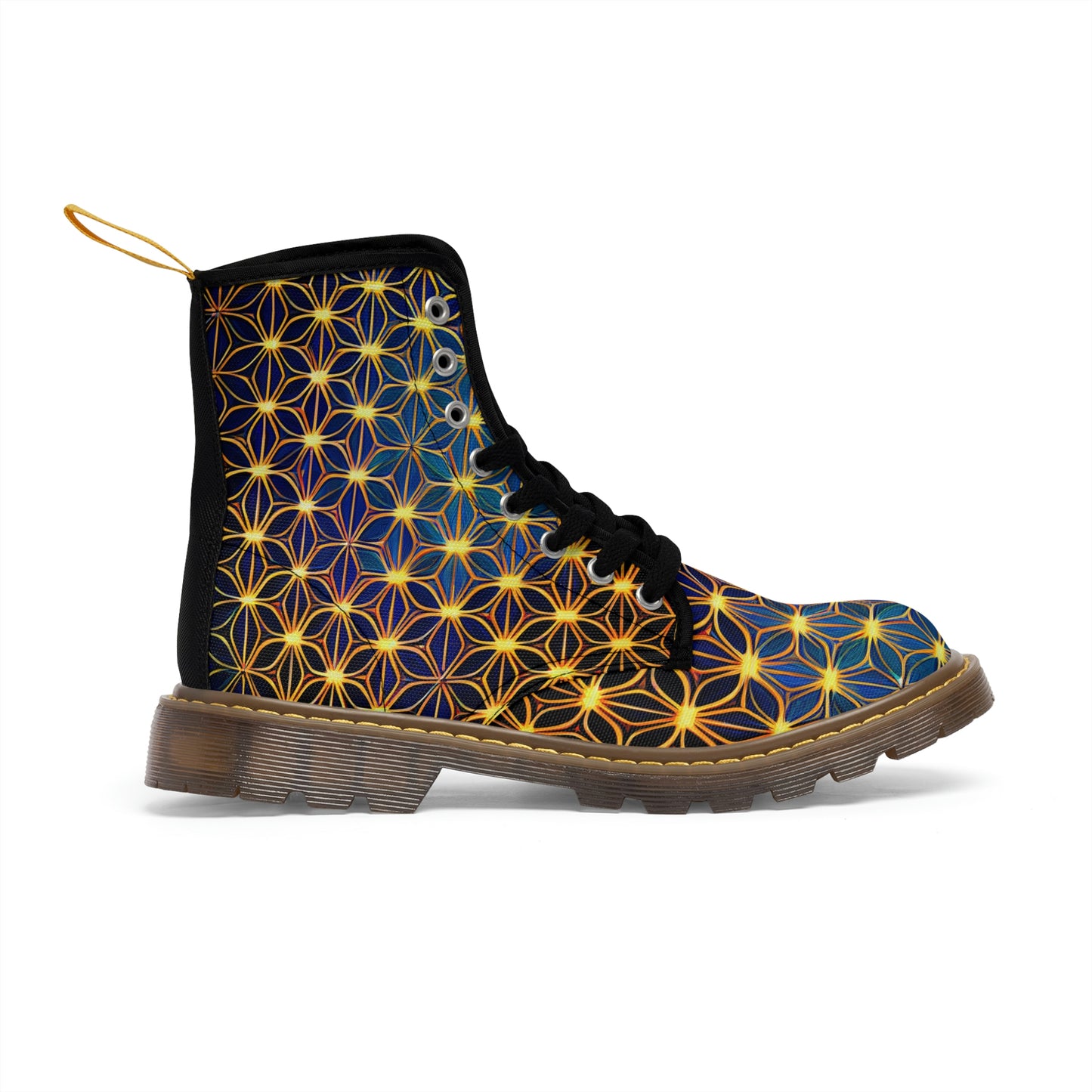 Golden Sacred Geometry Women's Canvas Boots