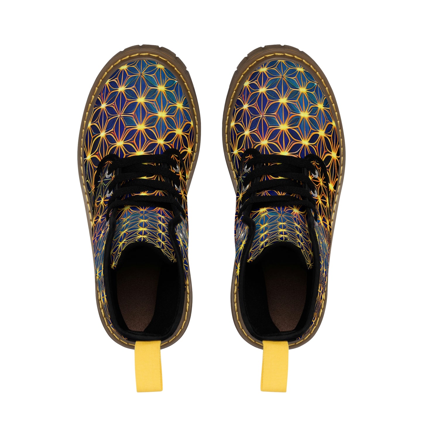Golden Sacred Geometry Women's Canvas Boots