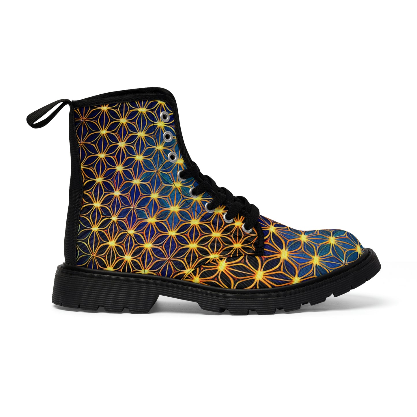 Golden Sacred Geometry Women's Canvas Boots
