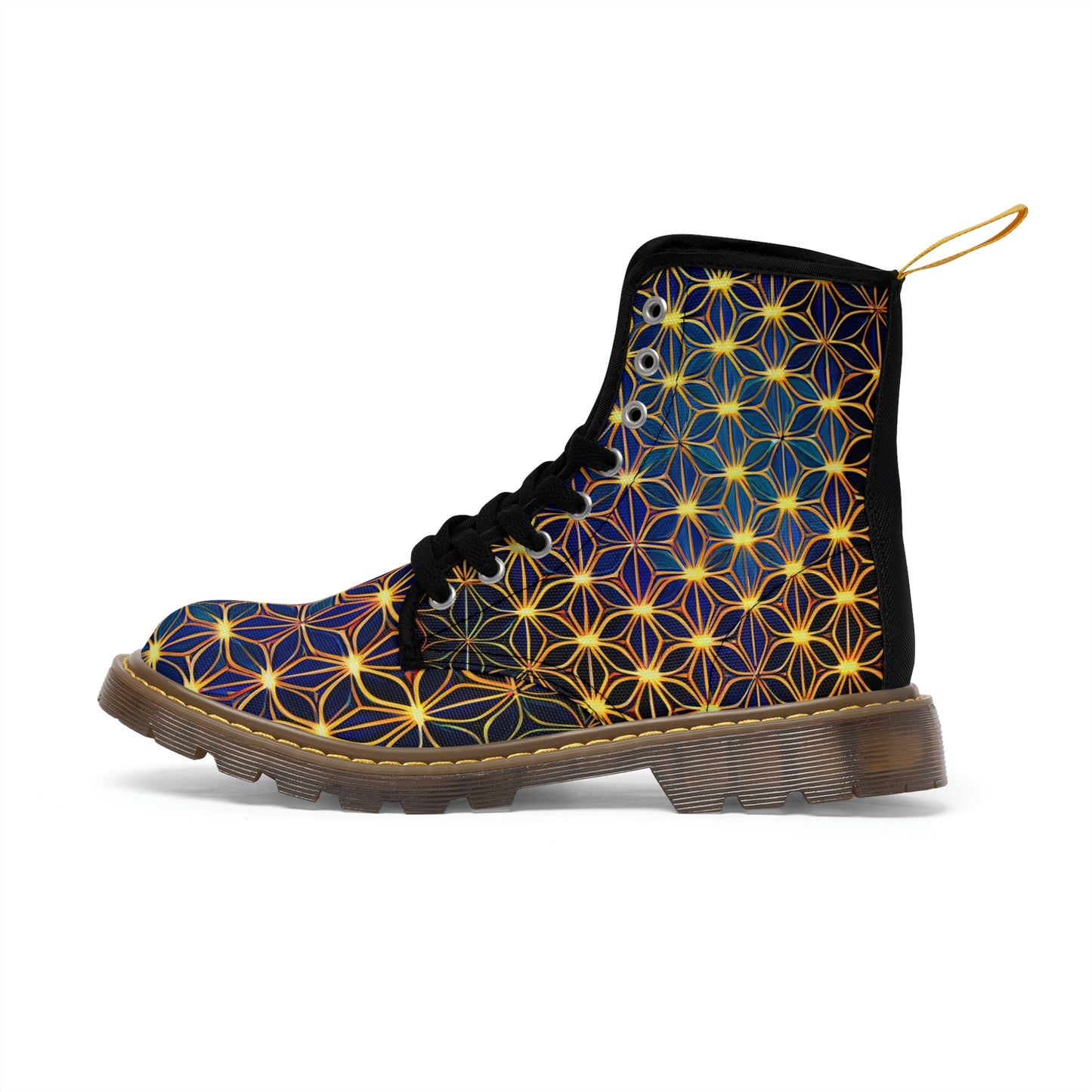 Golden Sacred Geometry Women's Canvas Boots