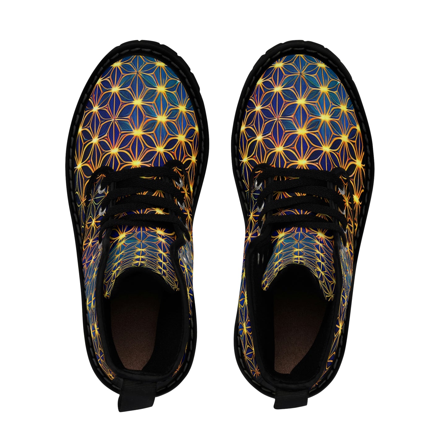Golden Sacred Geometry Women's Canvas Boots