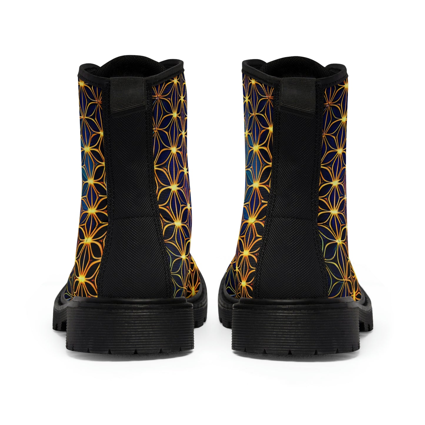 Golden Sacred Geometry Women's Canvas Boots