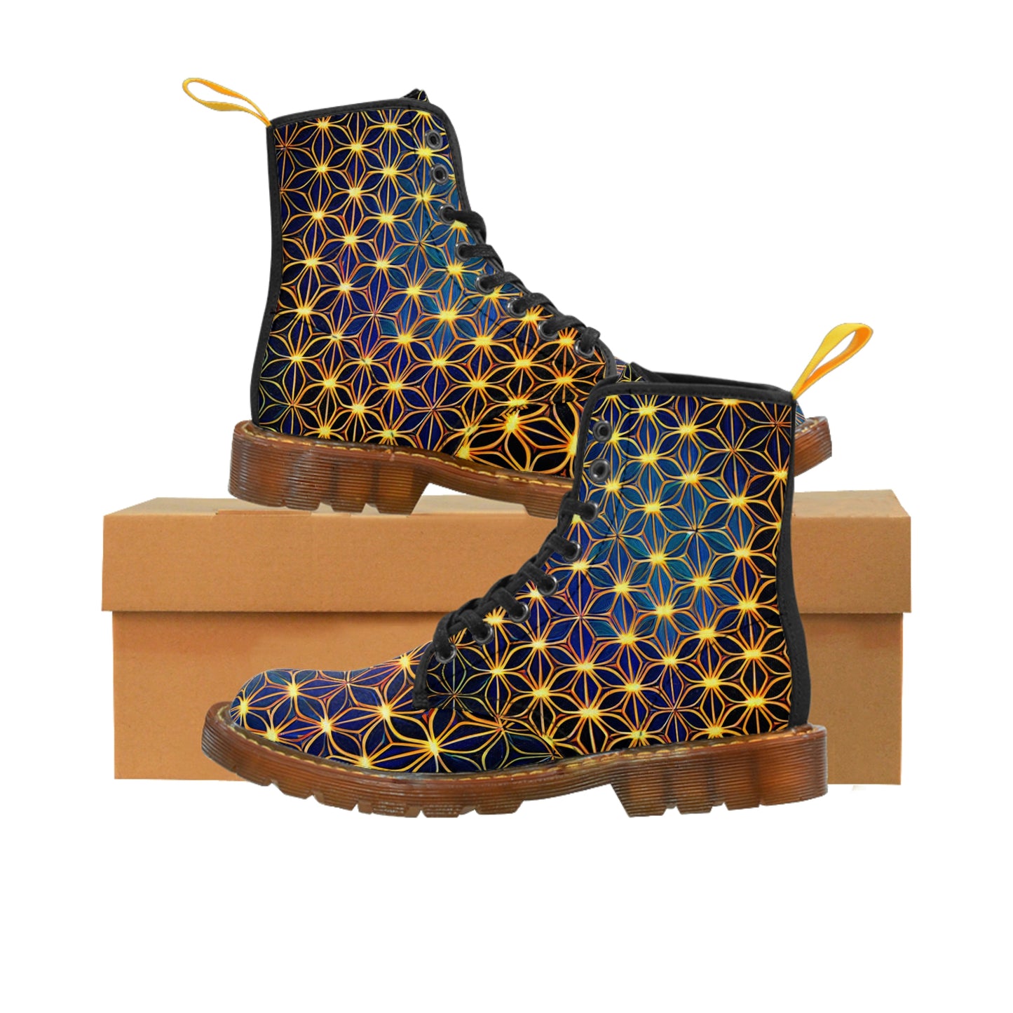 Golden Sacred Geometry Women's Canvas Boots