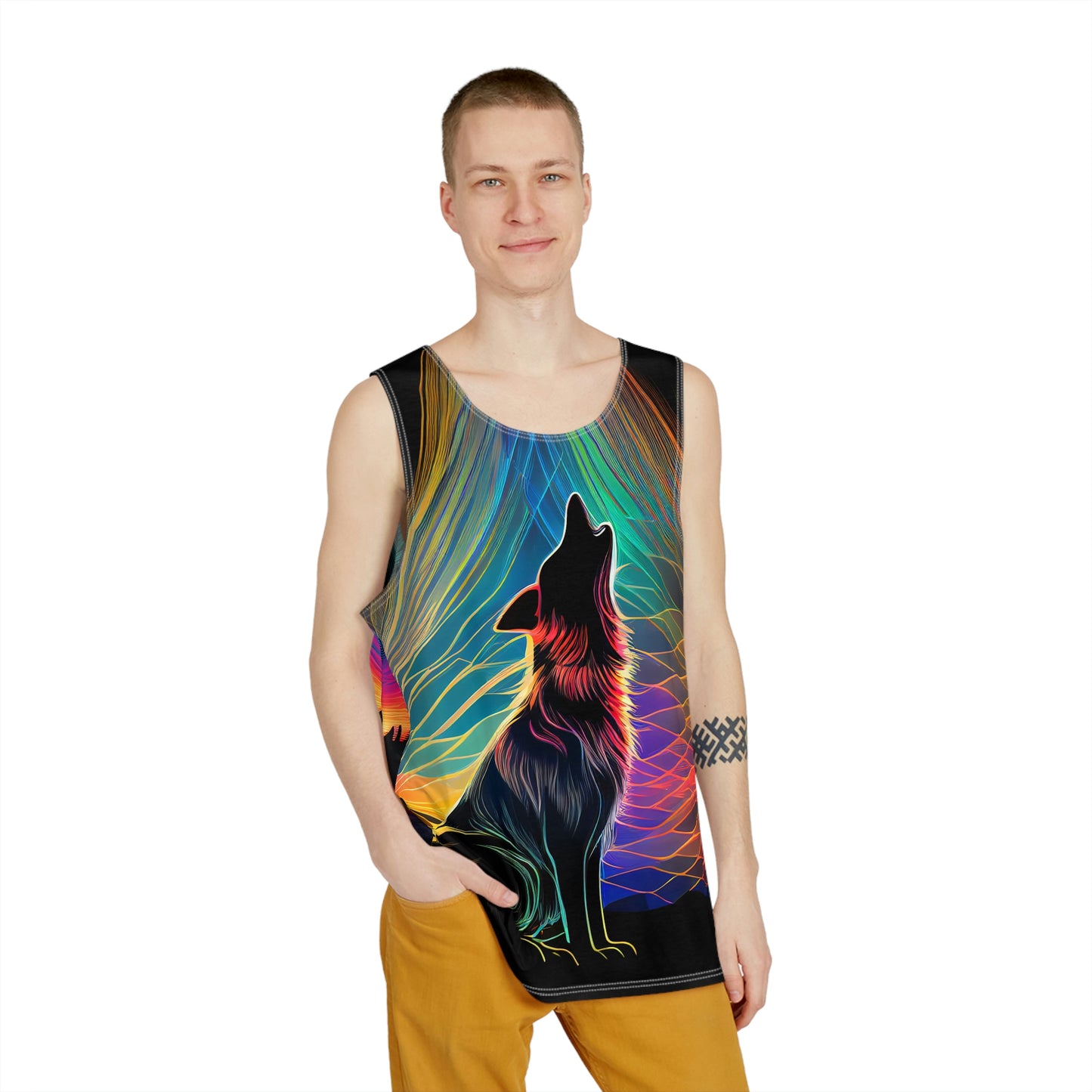 Howling Aurora - Double-sided Colorful Men's All Over Print Tank