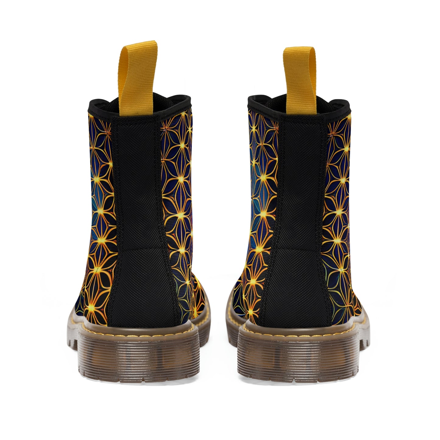 Golden Sacred Geometry Women's Canvas Boots