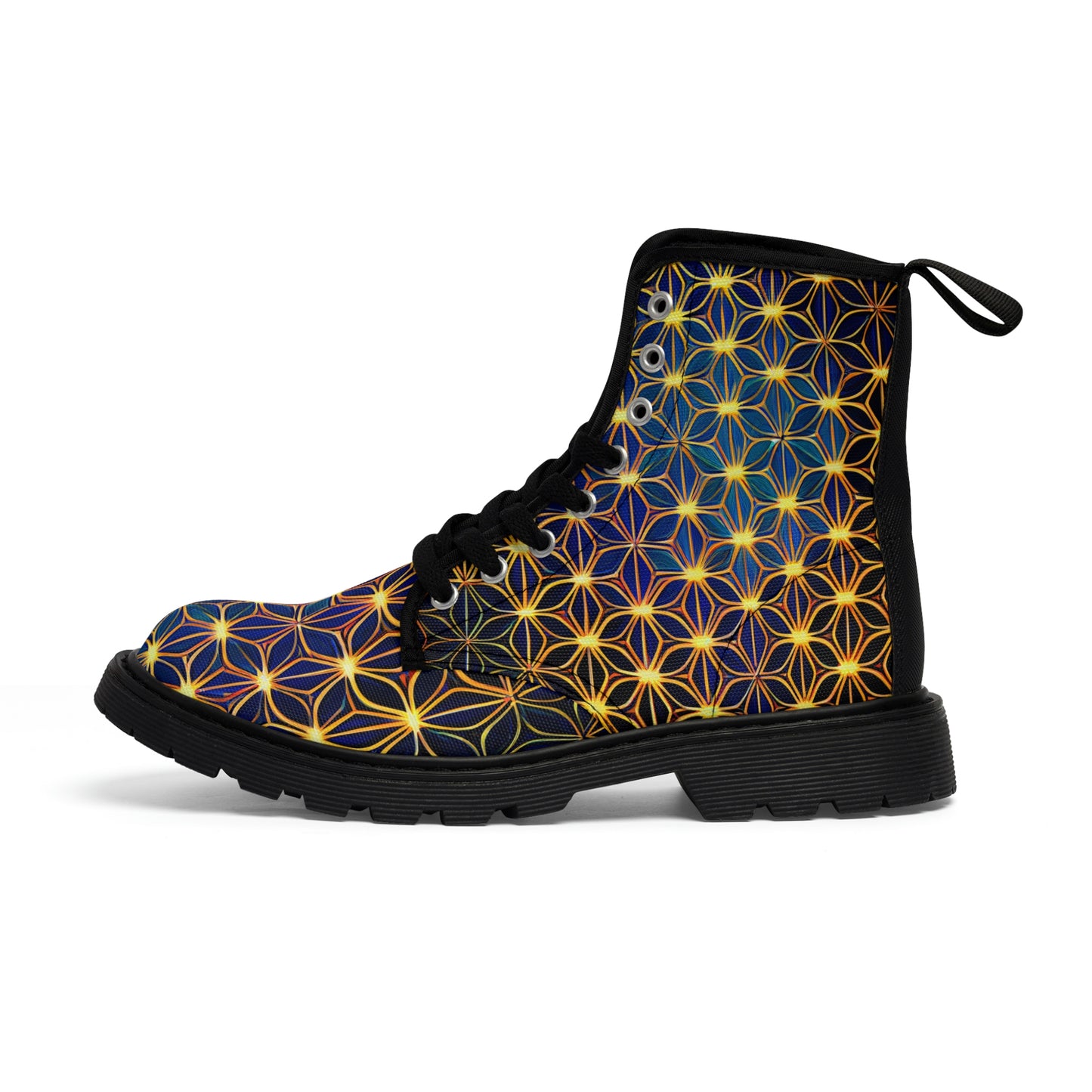 Golden Sacred Geometry Women's Canvas Boots
